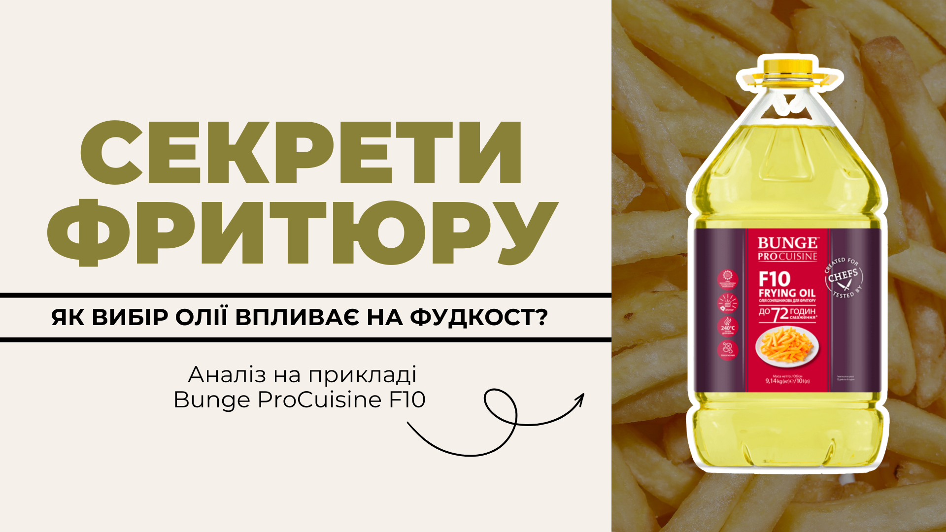 Секрети фритюру: Як правильний вибір олії впливає на фудкост та якість страв? Аналіз на прикладі Bunge F10.